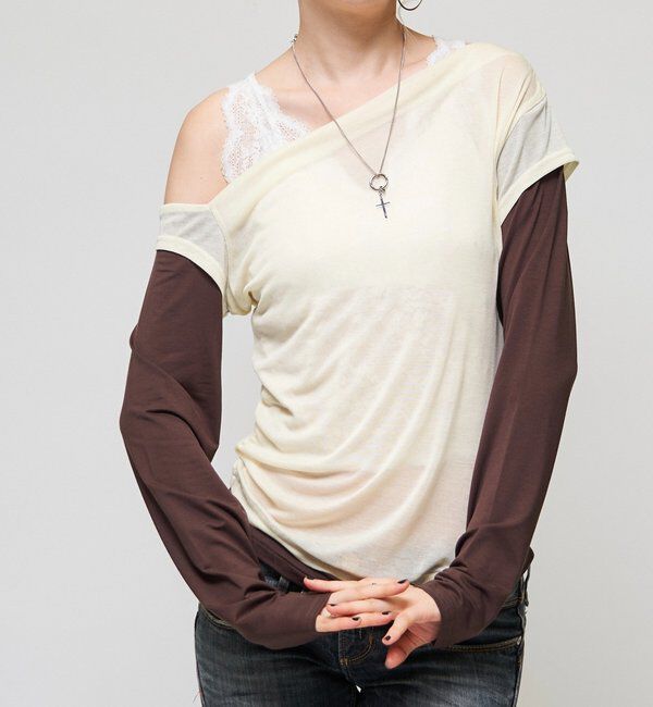  「レイヤードオフショルTEE」|Tシャツ・カットソー|