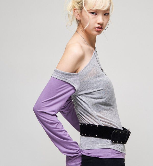  「レイヤードオフショルTEE」|Tシャツ・カットソー|