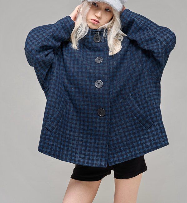  「【26AW LOOK掲載品番】ビッグボタンアシメハーフコート」|その他|