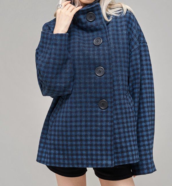  「【26AW LOOK掲載品番】ビッグボタンアシメハーフコート」|その他|