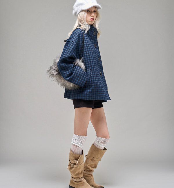  「【26AW LOOK掲載品番】ビッグボタンアシメハーフコート」|その他|