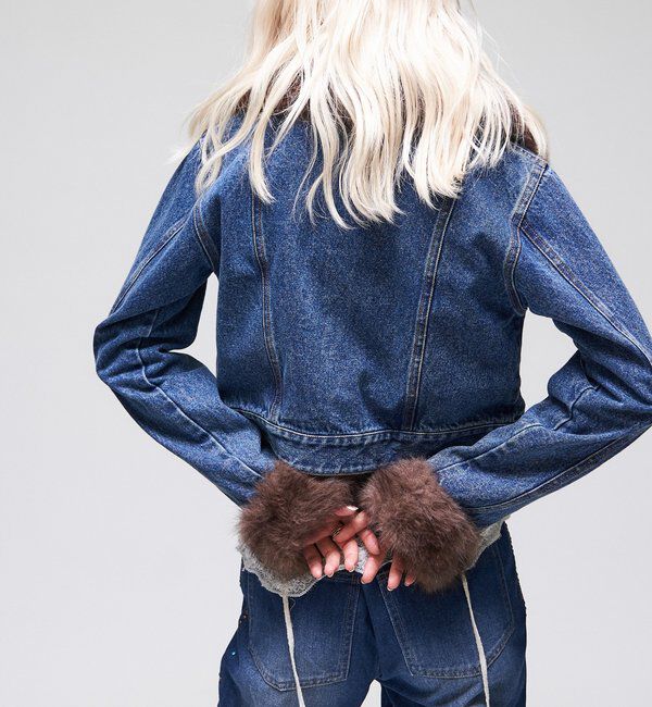  「【26AW LOOK掲載品番】ビジュファーデニムジャケット」|ブルゾン・スタジャン|