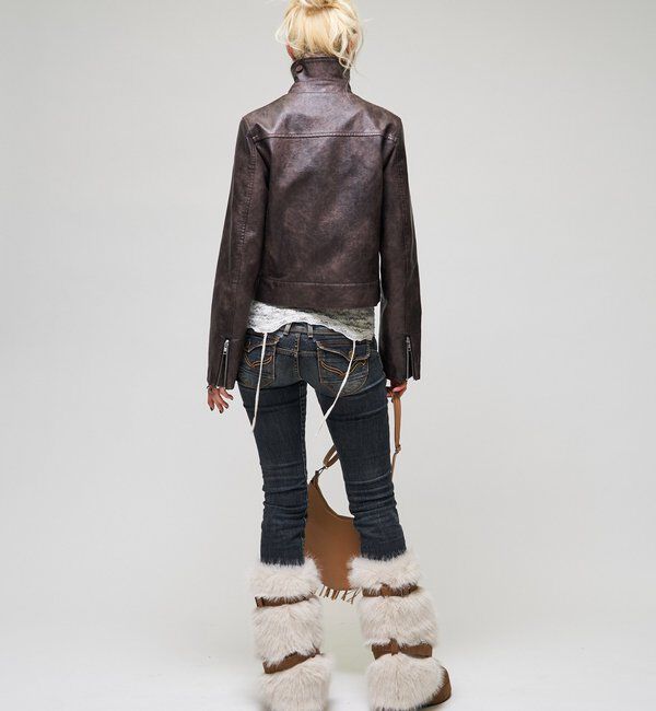  「【26AW LOOK掲載品番】スタンドレザーWジャケット」|ブルゾン・スタジャン|