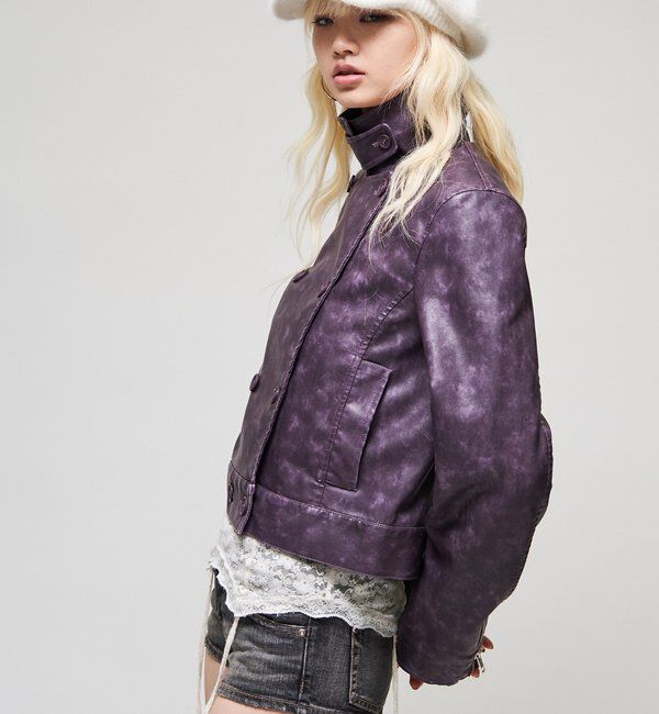  「【26AW LOOK掲載品番】スタンドレザーWジャケット」|ブルゾン・スタジャン|