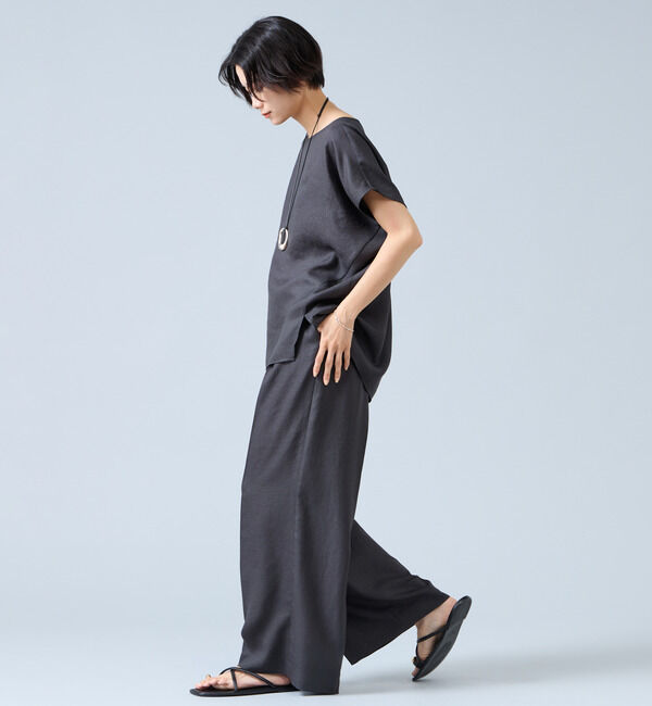 Liesse「《定番》麻調タックワイドパンツ（セットアップ可）」|その他|