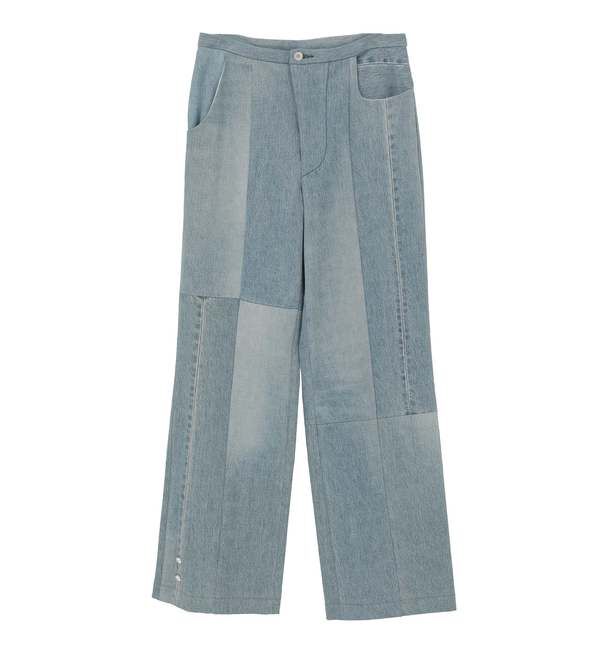 SOFFITTO「【KURO/クロ】Patchwork-inspired denim pants」|デニム|インディゴ