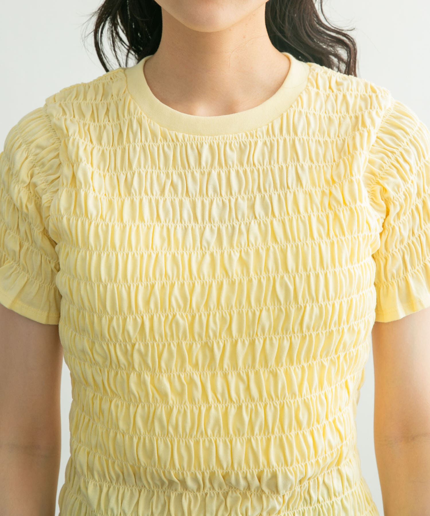  「シャーリングプチフリルTEE」|Tシャツ・カットソー|