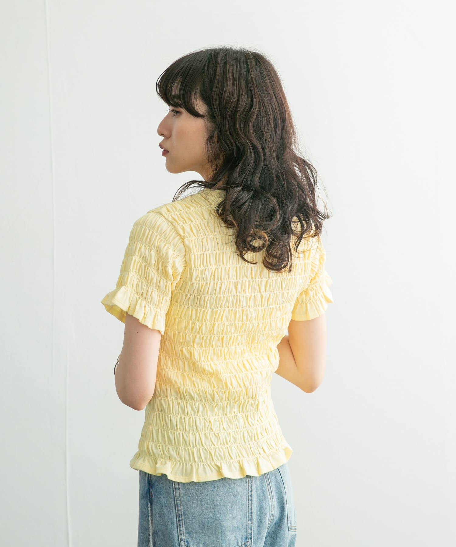  「シャーリングプチフリルTEE」|Tシャツ・カットソー|