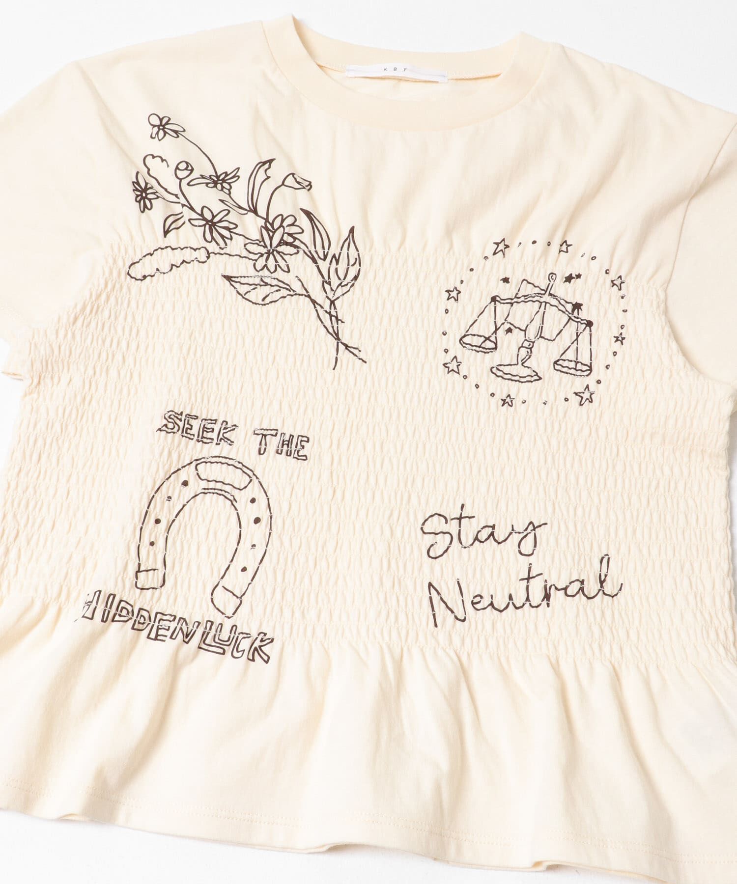  「シャーリングデザインプリントTEE」|Tシャツ・カットソー|