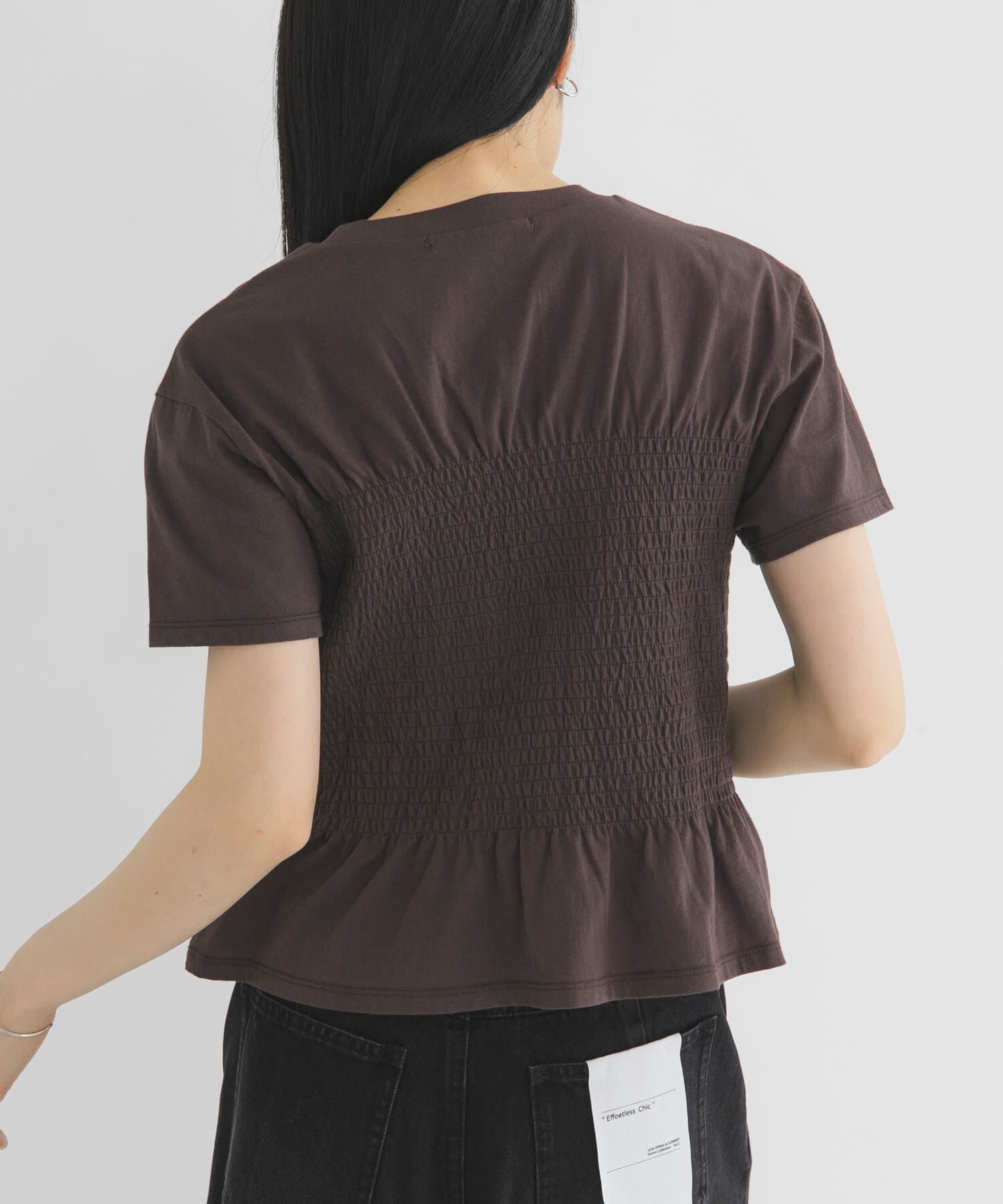  「シャーリングデザインプリントTEE」|Tシャツ・カットソー|