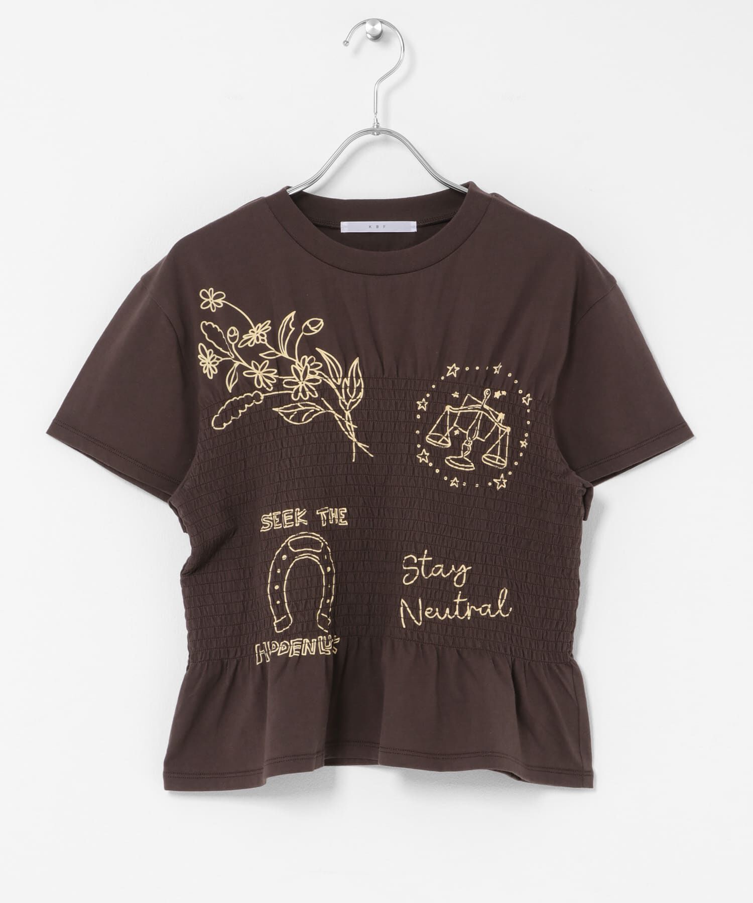  「シャーリングデザインプリントTEE」|Tシャツ・カットソー|