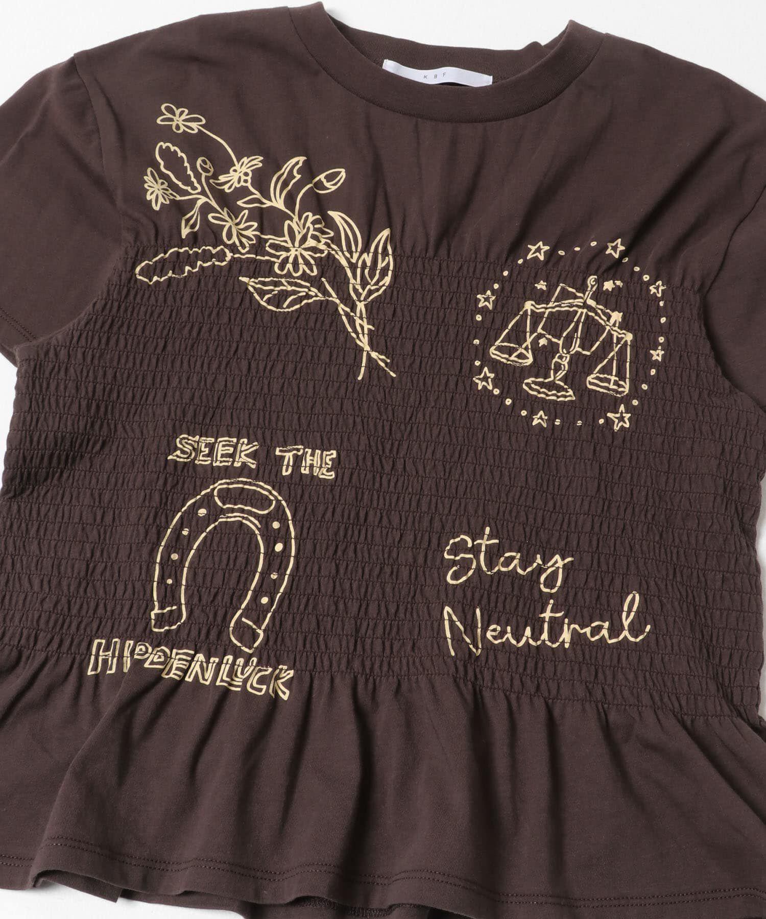  「シャーリングデザインプリントTEE」|Tシャツ・カットソー|