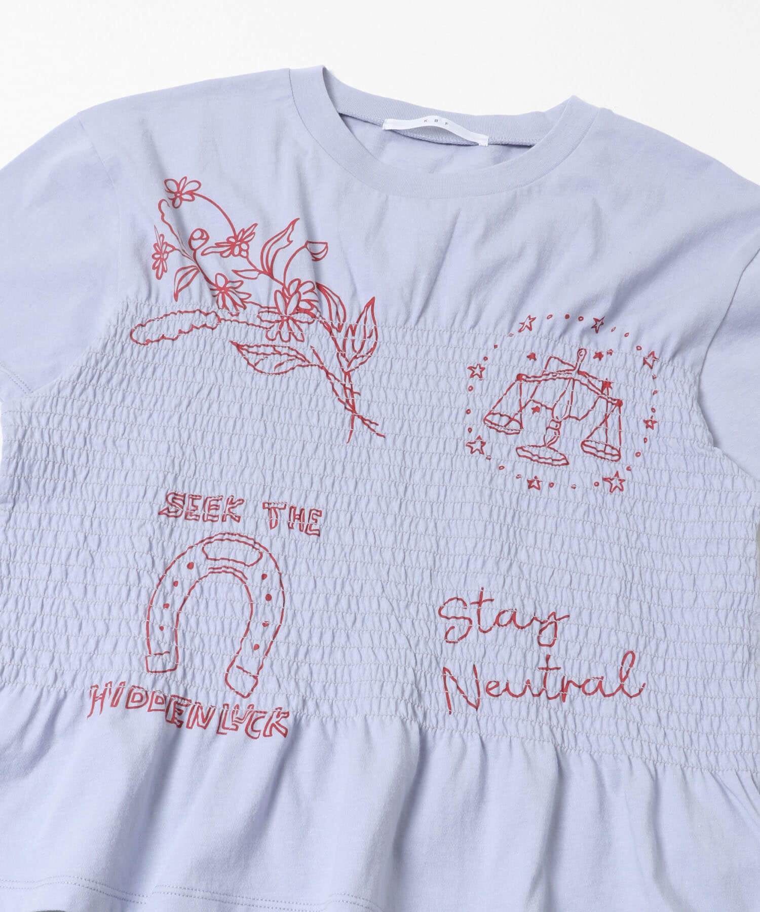  「シャーリングデザインプリントTEE」|Tシャツ・カットソー|