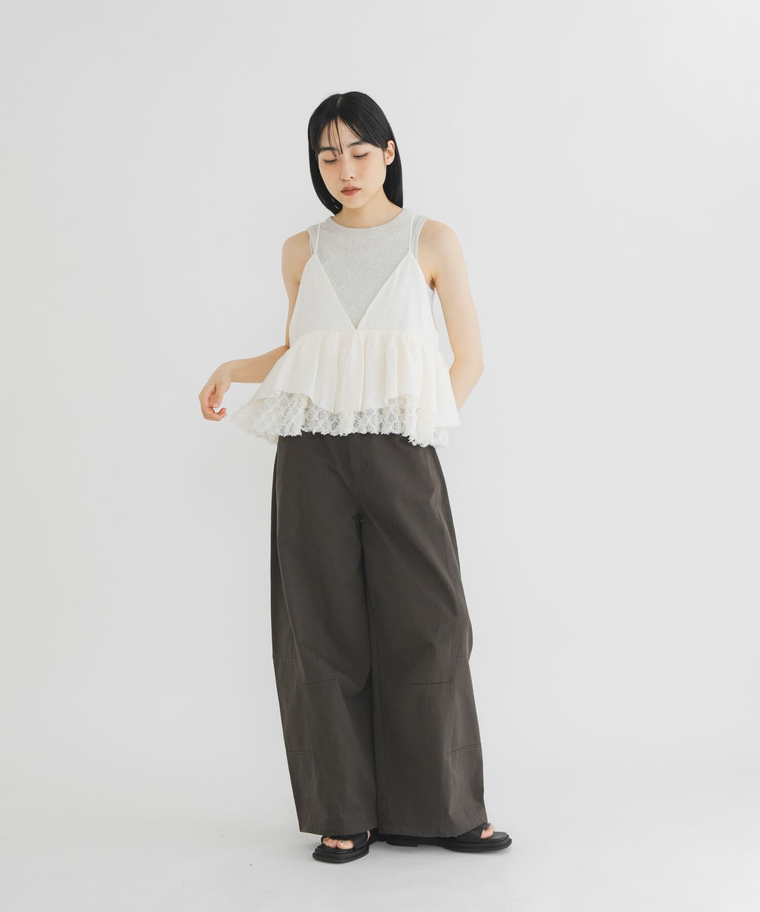  「センターラインダブルストラップサンダル」|サンダル|