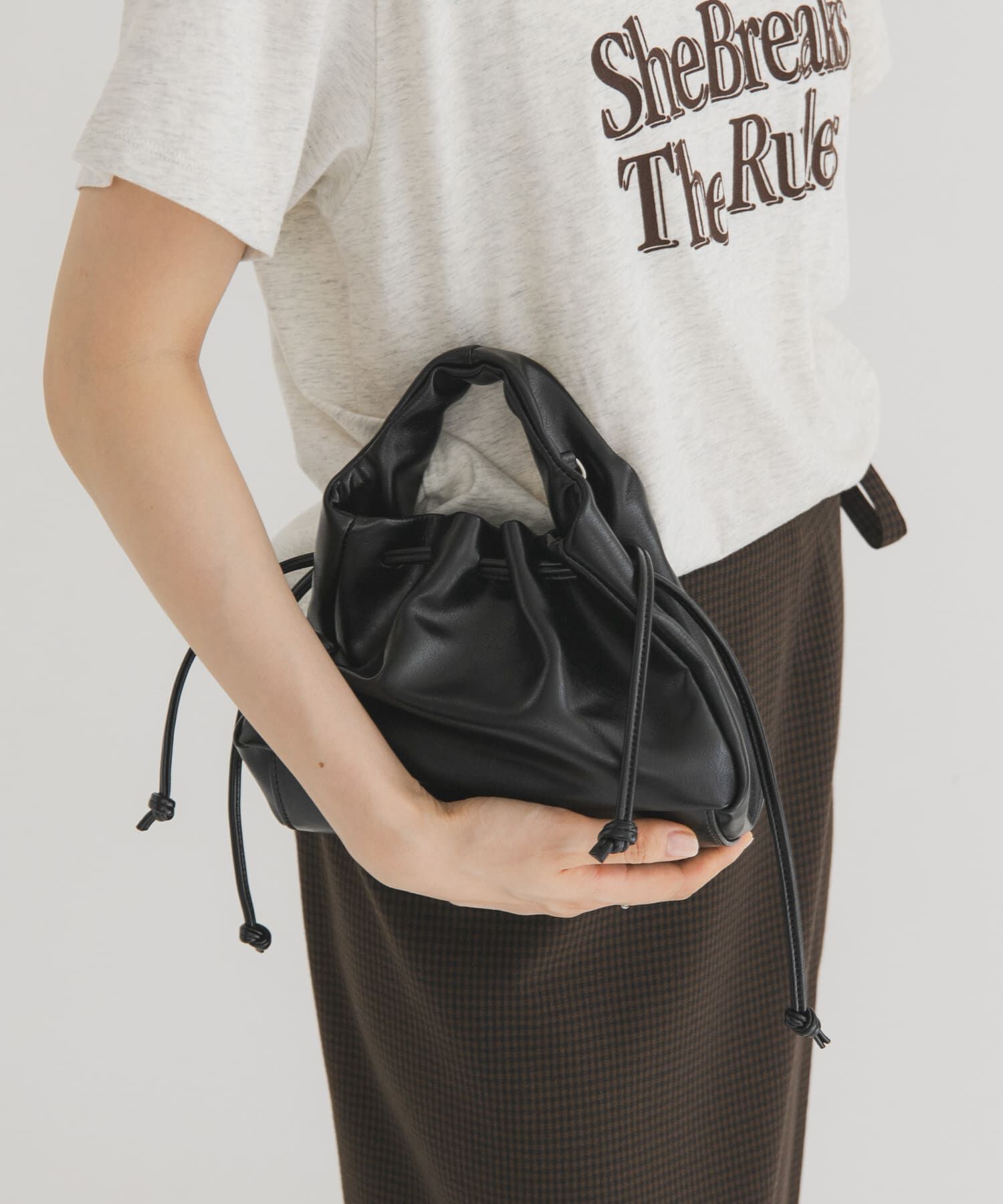  「巾着ワンハンドルミニBAG」|ハンドバッグ|