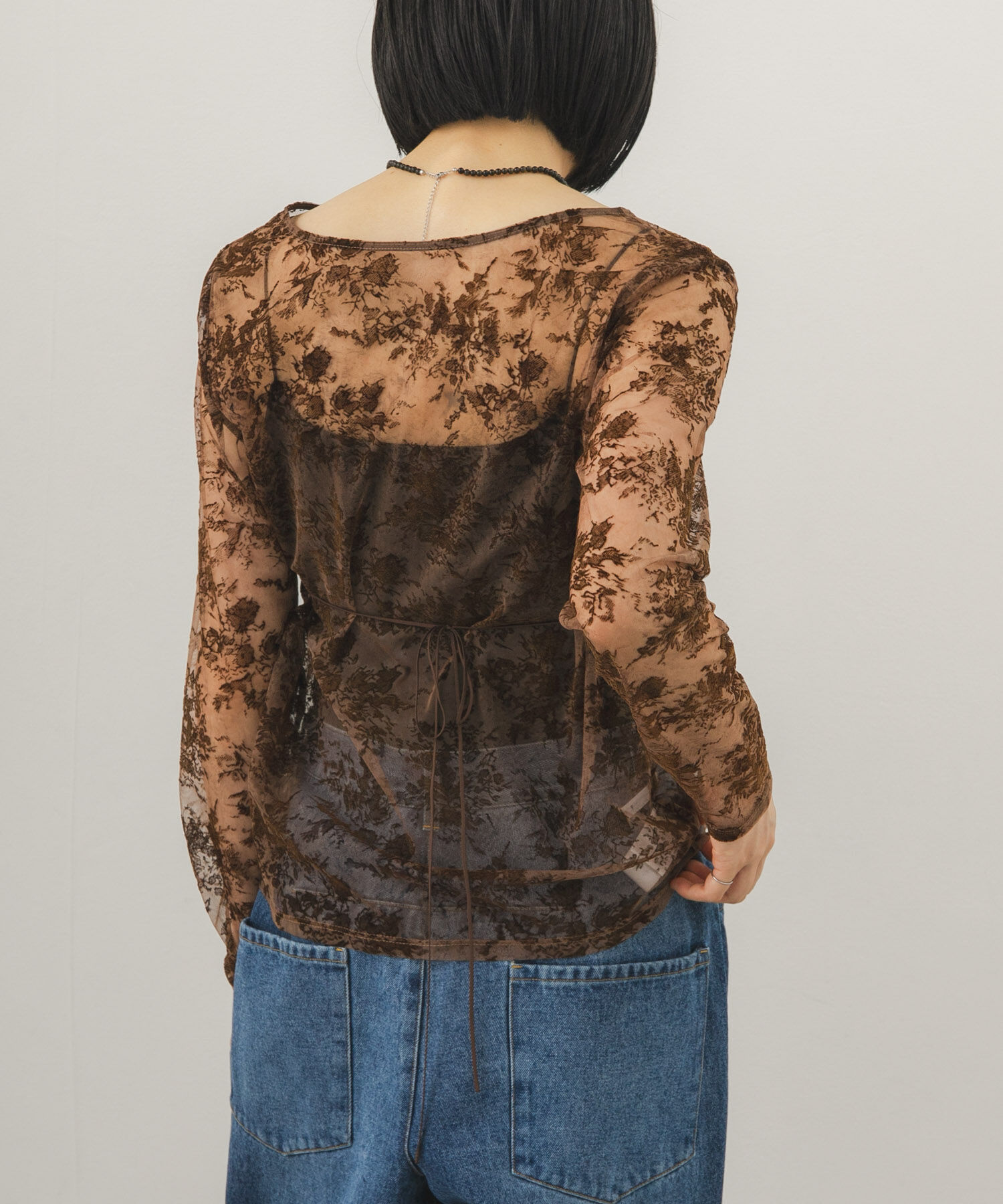  「2WAYフロッキーフラワートップス」|Tシャツ・カットソー|