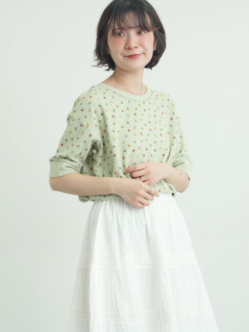 Samansa Mos2「【メルヘン&times;Samansa Mos2】ワッフル総柄Tシャツ」|Tシャツ・カットソー|