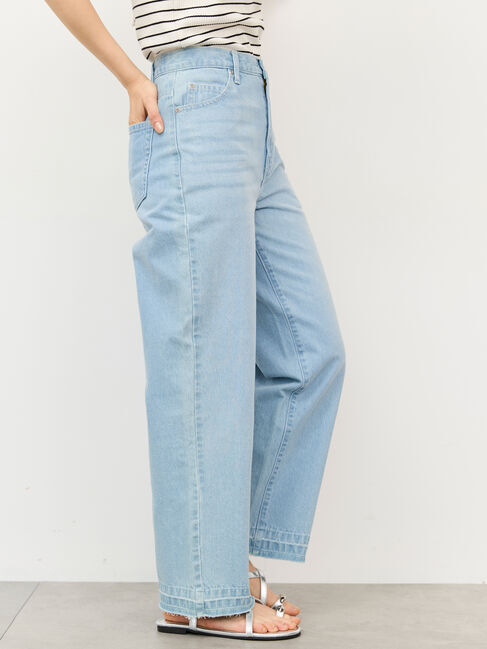 Samansa Mos2「【ECO DENIM】ストレートパンツ」|その他|サックスブルー