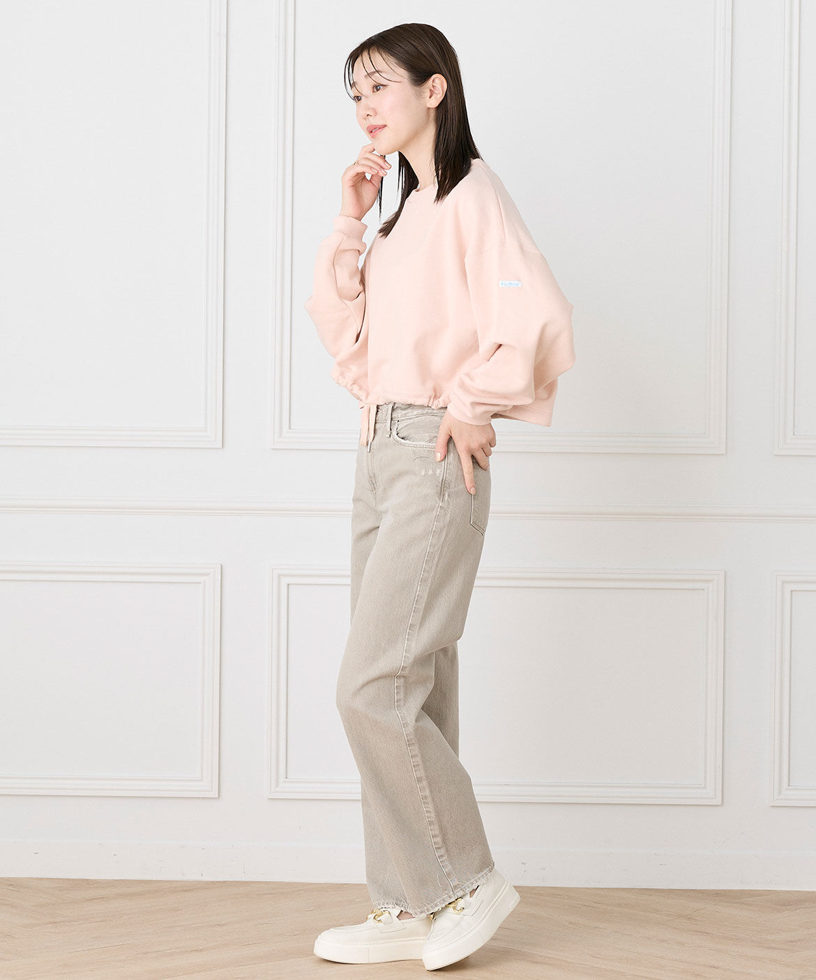 INED「ワイドストレートデニムパンツ　THE NIECE MID-RISE《upper hights》」|デニム|
