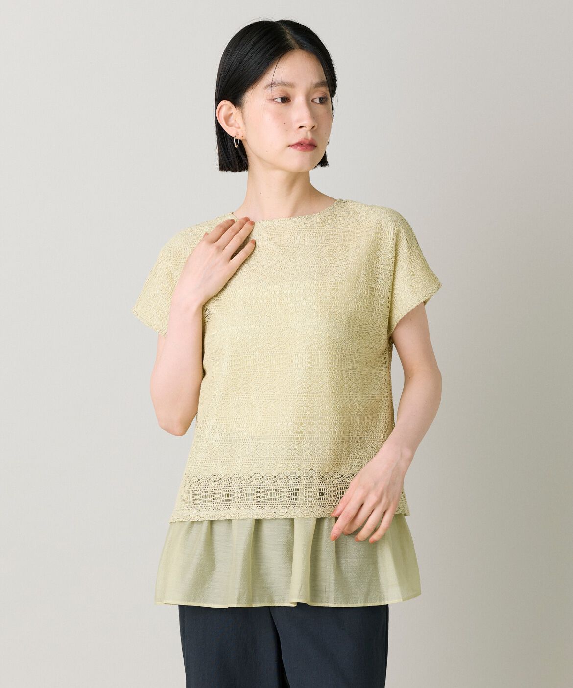 7-IDconcept.「シアードッキングレースプルオーバー」|Tシャツ・カットソー|