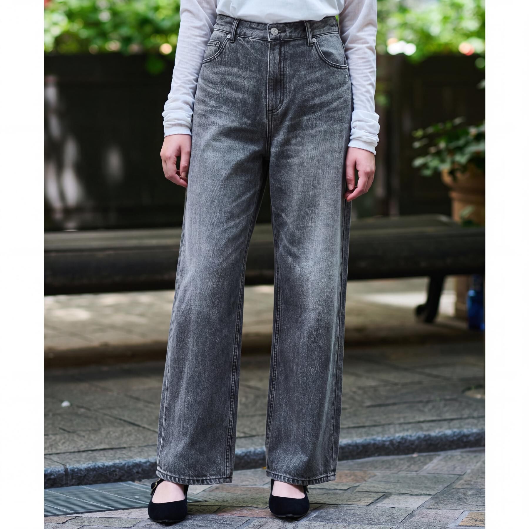 DRESSTERIOR「ヴィンテージ加工ワイドデニムパンツ」|デニム|