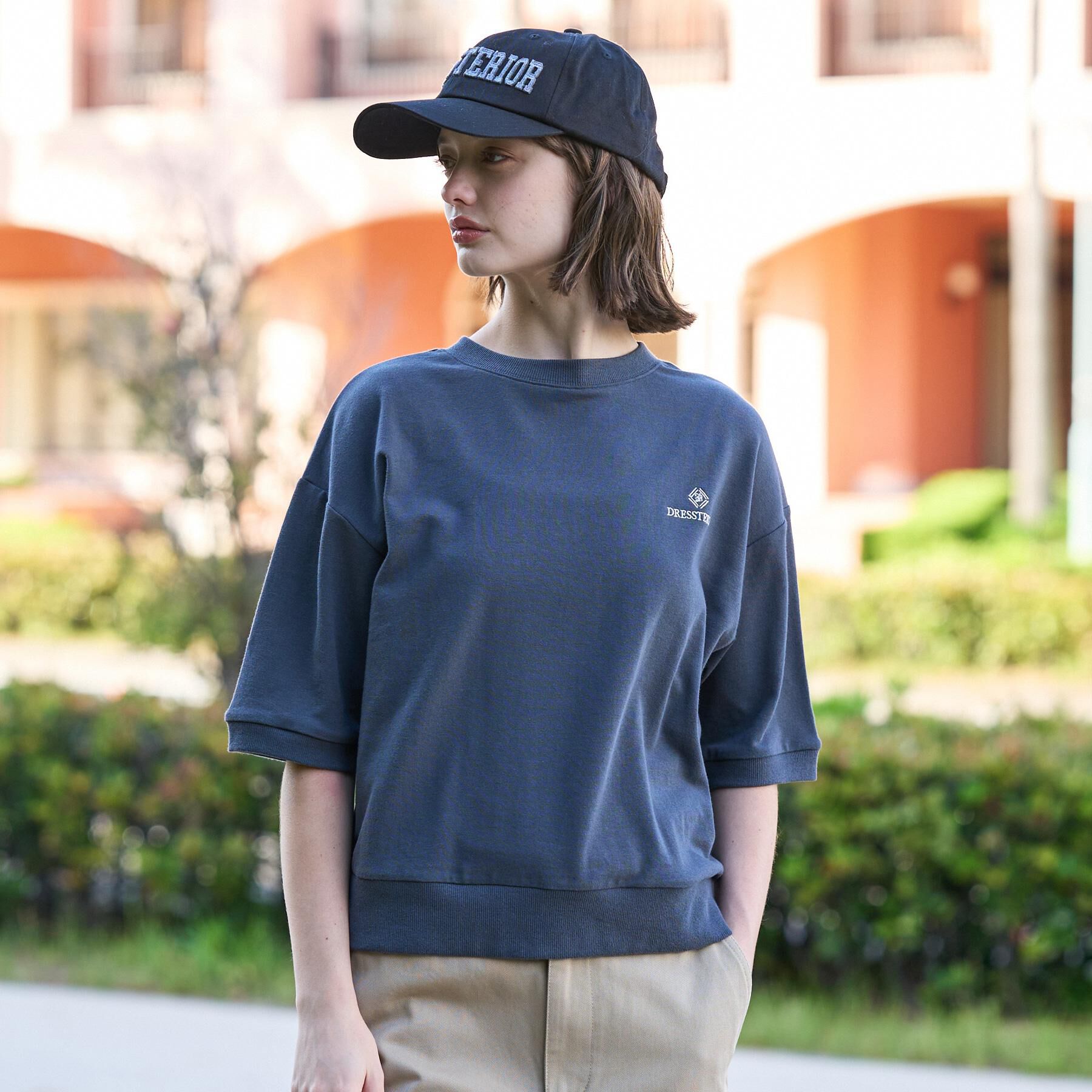 DRESSTERIOR「【セットアップ可/ウォッシャブル】ストレッチ裏毛ハーフスリーブプルオーバー」|Tシャツ・カットソー|