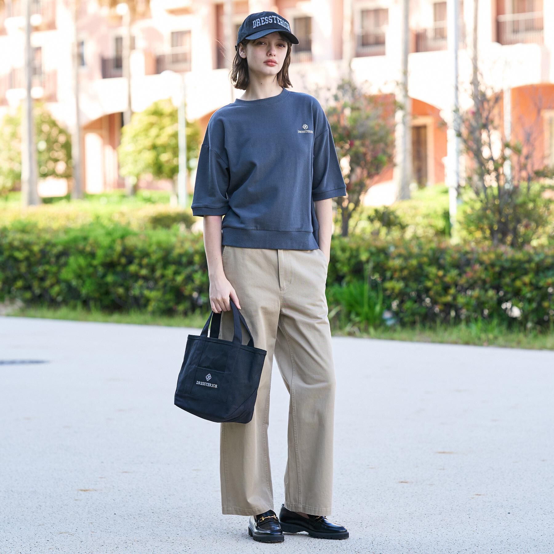DRESSTERIOR「【セットアップ可/ウォッシャブル】ストレッチ裏毛ハーフスリーブプルオーバー」|Tシャツ・カットソー|