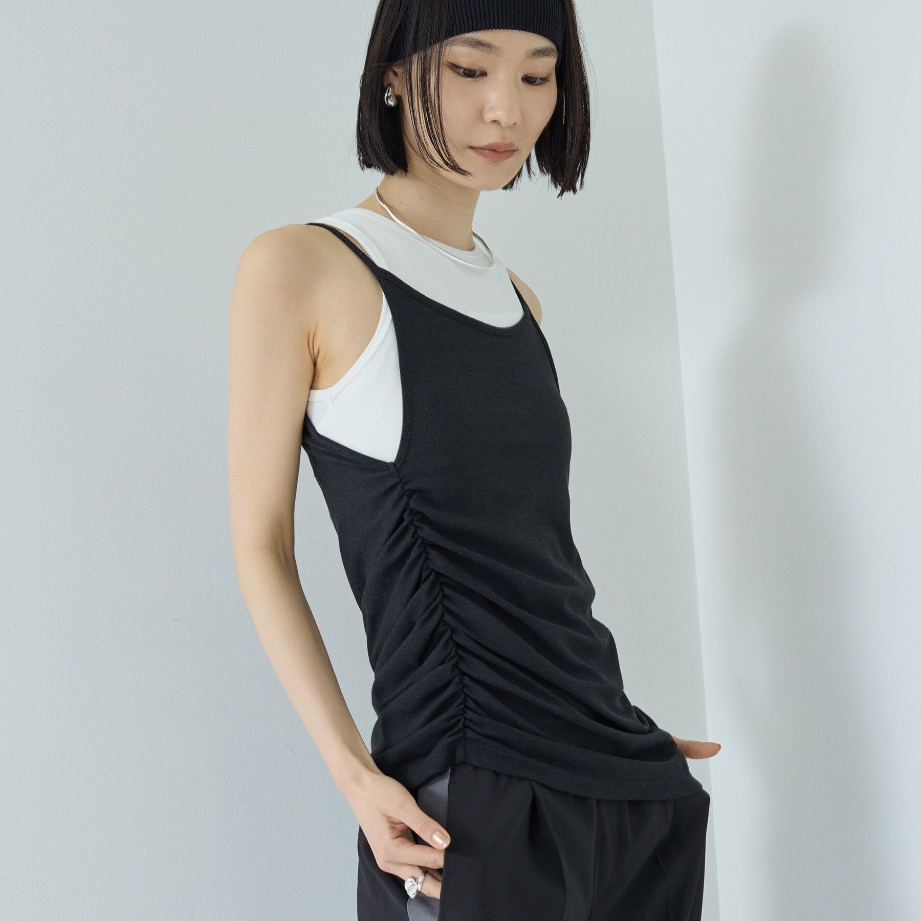 GALLEST「シャーリングレイヤータンク」|Tシャツ・カットソー|