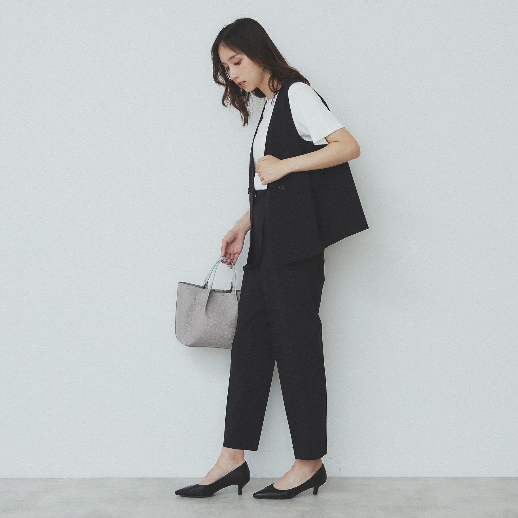index「ベルト付きストレッチテーパードパンツ／セットアップ可【洗濯機洗い可／吸水速乾／接触冷感】」|その他|