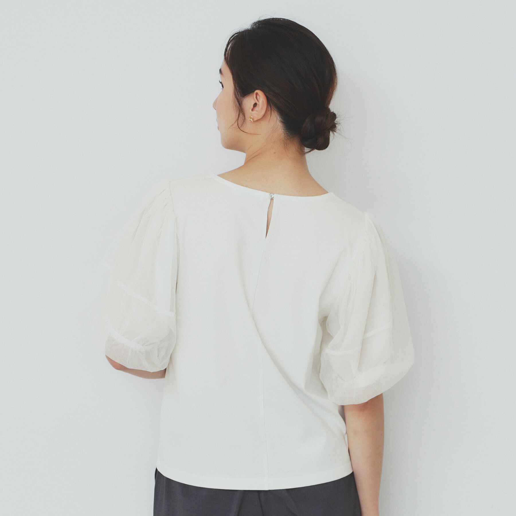 index「チュールドッキングバルーントップス【洗濯機洗い可／接触冷感】」|Tシャツ・カットソー|