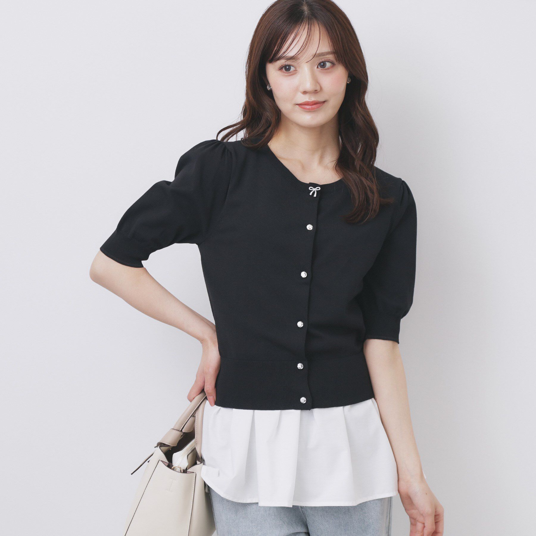 index「ノースリペプラムドッキングトップス【洗濯機洗い可／接触冷感】」|Tシャツ・カットソー|