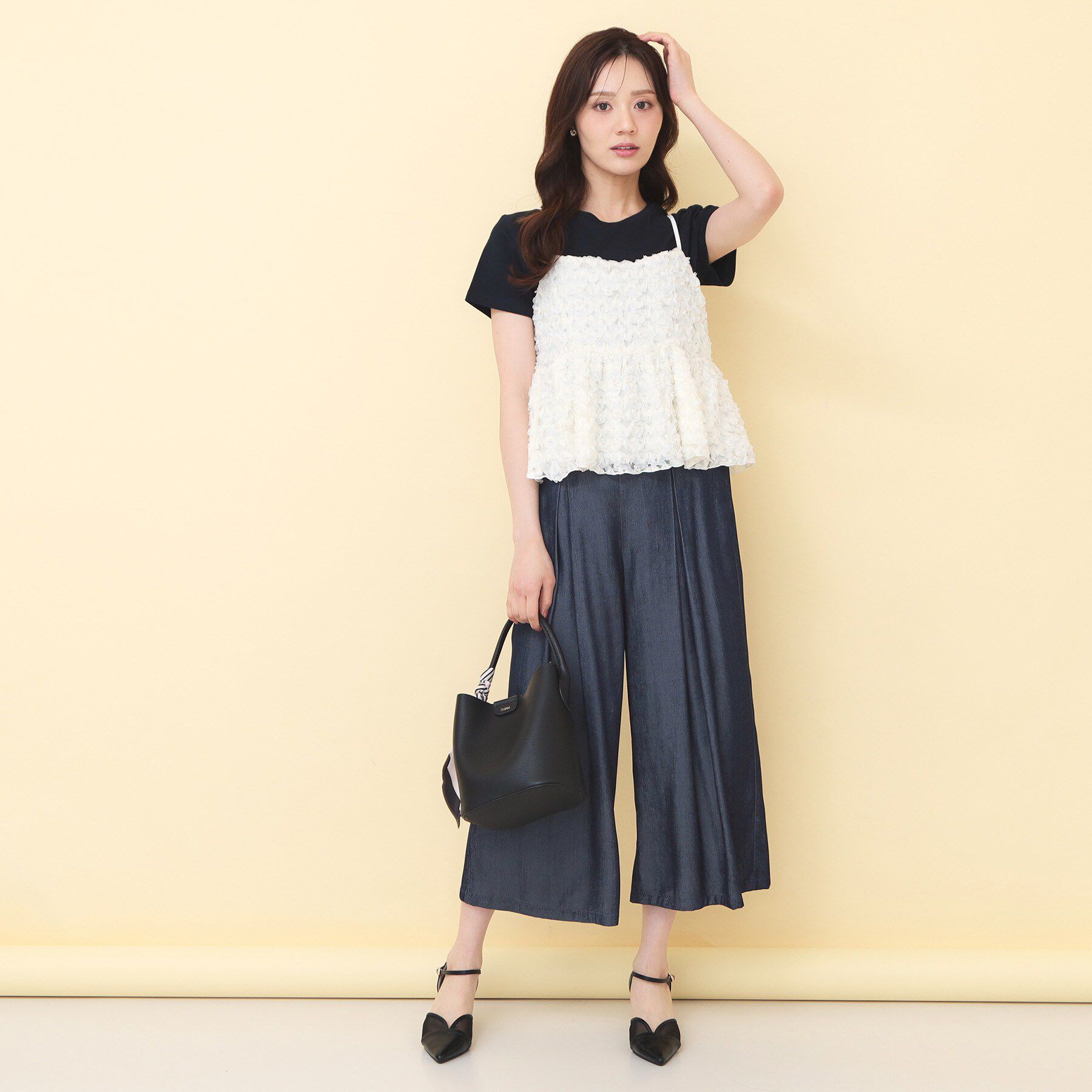 index「フリルキャミSETシアースリーブニット【洗濯機OK】」|ニット・セーター|