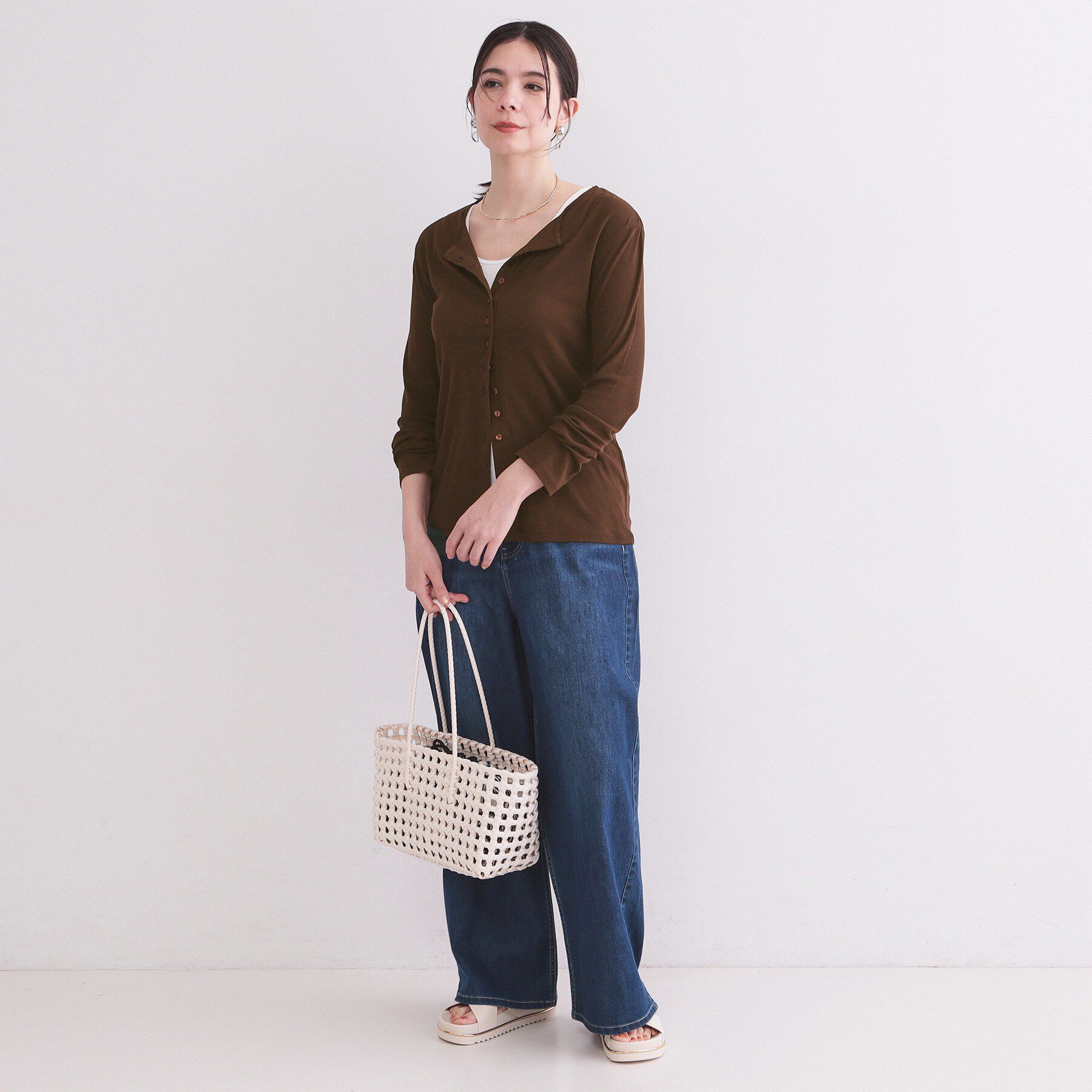 OPAQUE.CLIP「シアーコットンカーディガン【洗濯機OK】」|カーディガン|