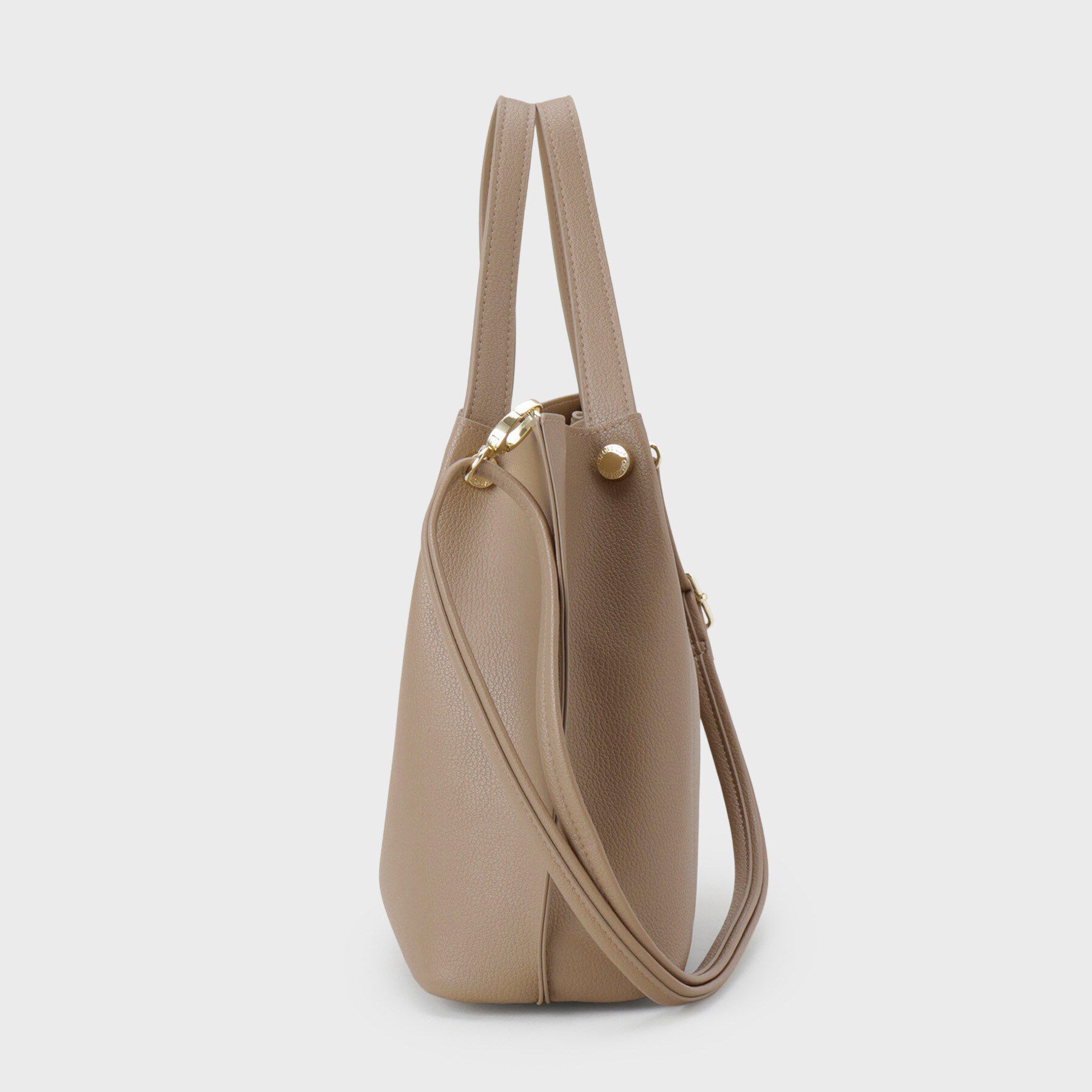 OPAQUE.CLIP「【2WAY】ソフト合皮タックミドルサイズトートバッグ」|ショルダー・メッセンジャー|