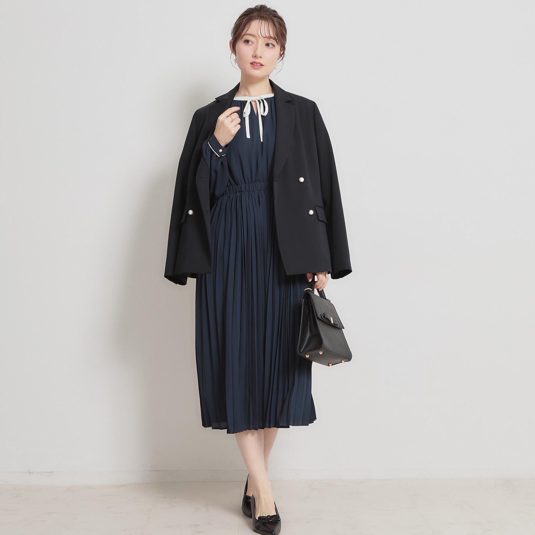 Couture broach「【洗える・通勤】パール調ボタン テーラードジャケット」|テーラードジャケット|