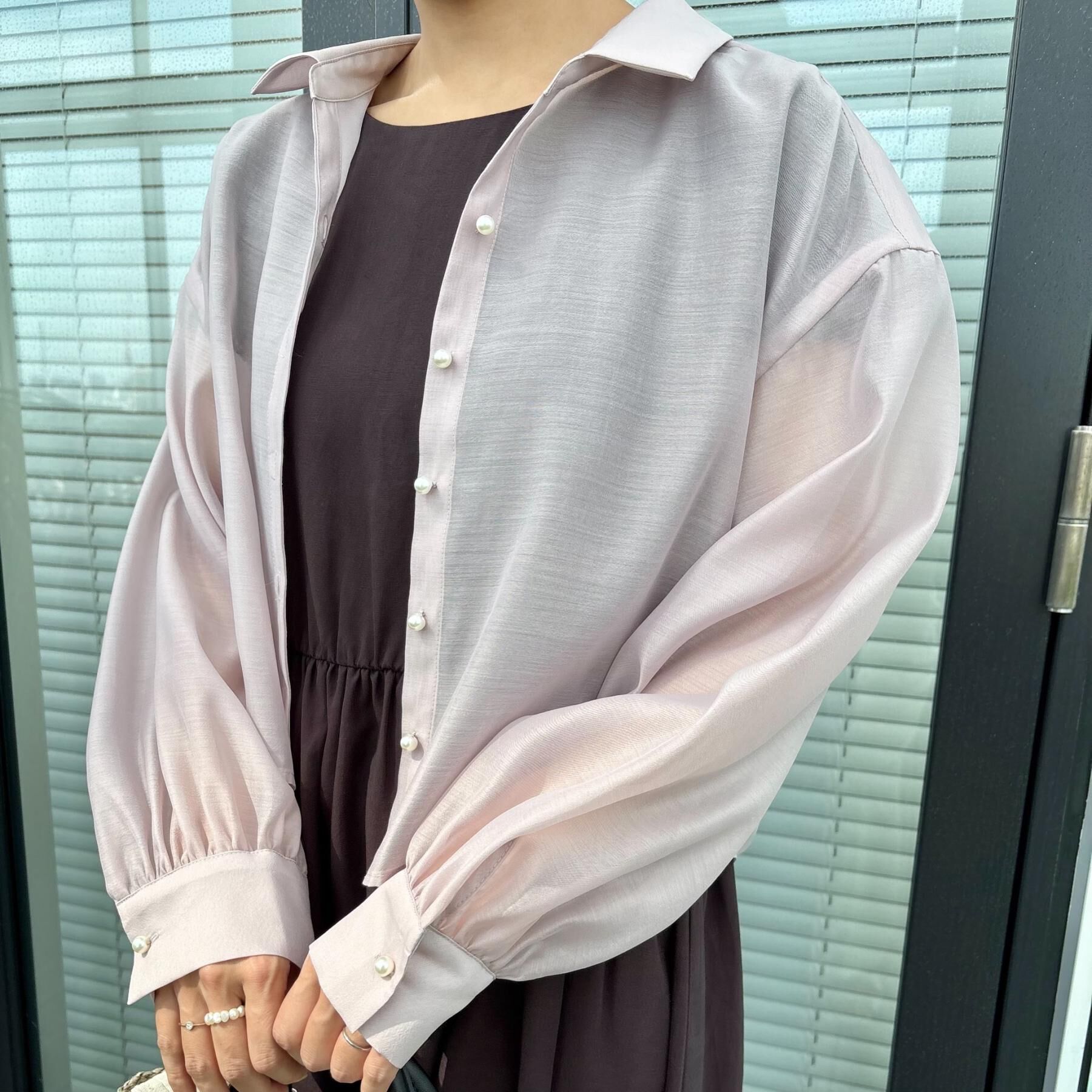 Couture broach「【洗える】ショート丈 シアーシャツ」|シャツ・ブラウス|