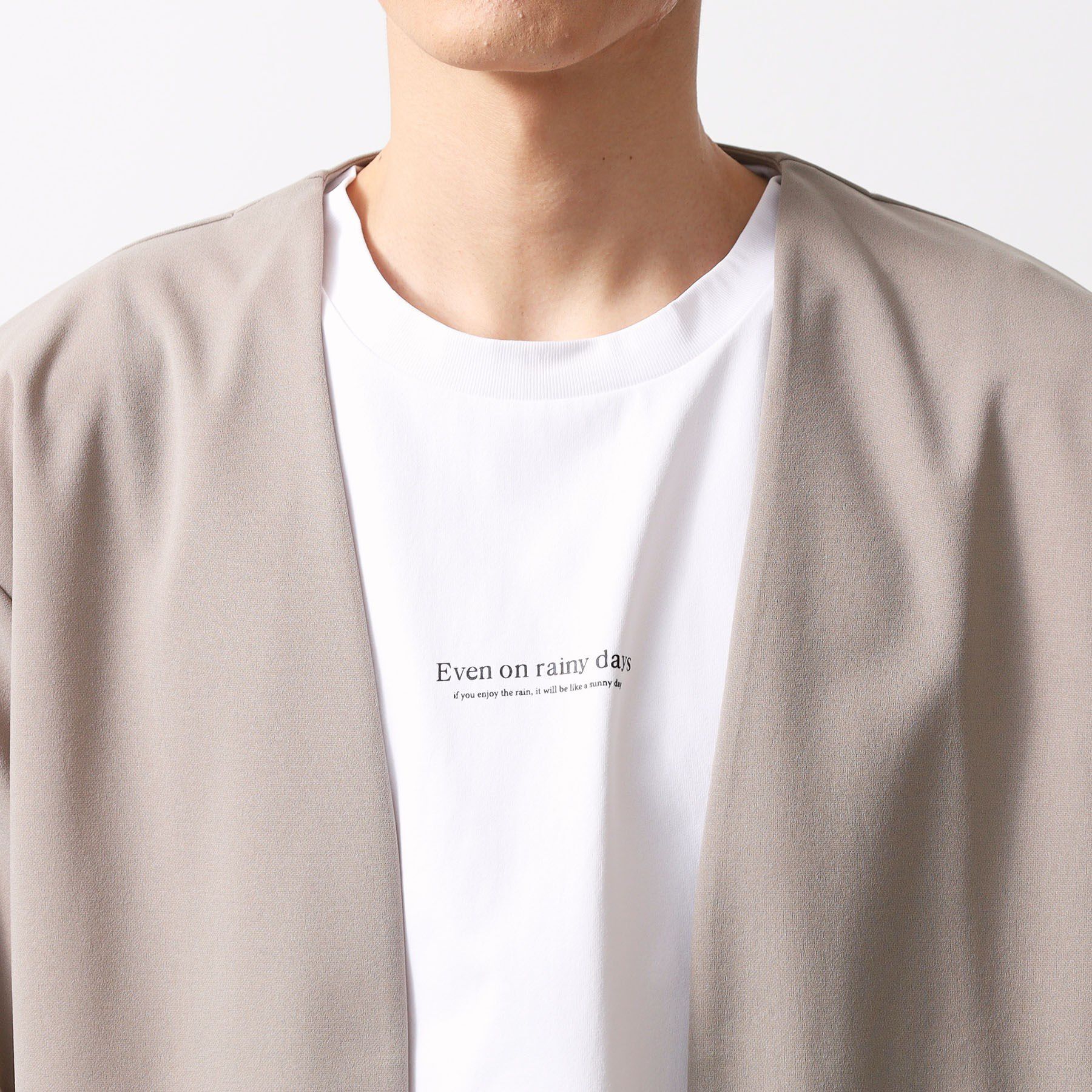 THE SHOP TK「五分袖カーディガン+半袖Tシャツセットアイテム 洗濯機OK」|カーディガン|
