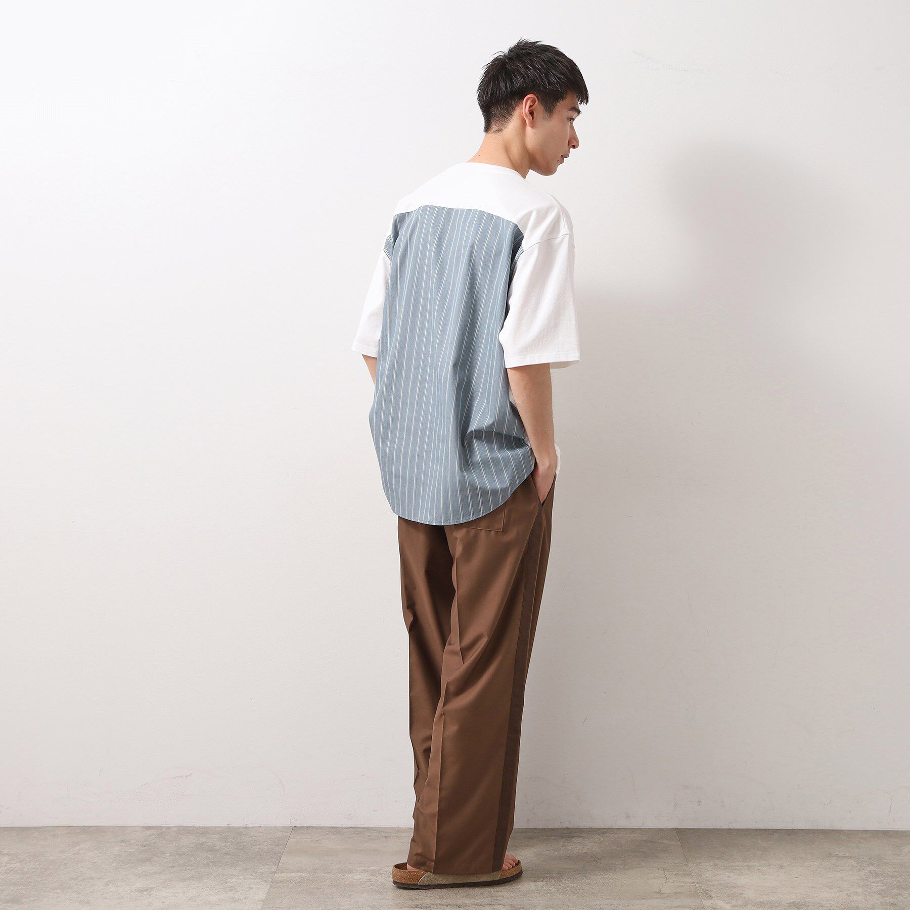 THE SHOP TK「エシカルブロード切替Tシャツ 洗濯機OK」|Tシャツ・カットソー|