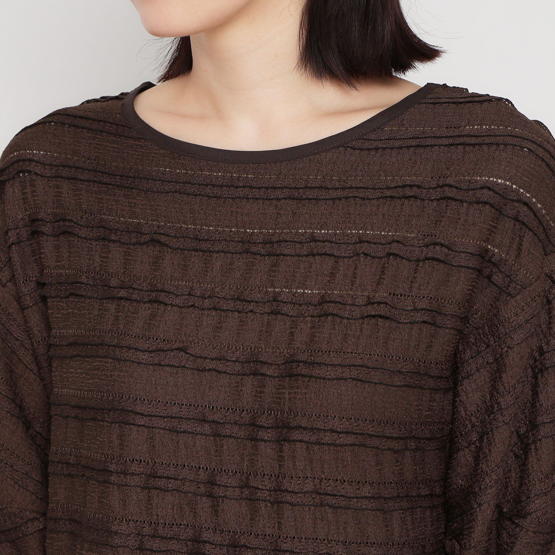 THE SHOP TK「【1枚で美人見え】 フリルレースボーダートップス」|Tシャツ・カットソー|