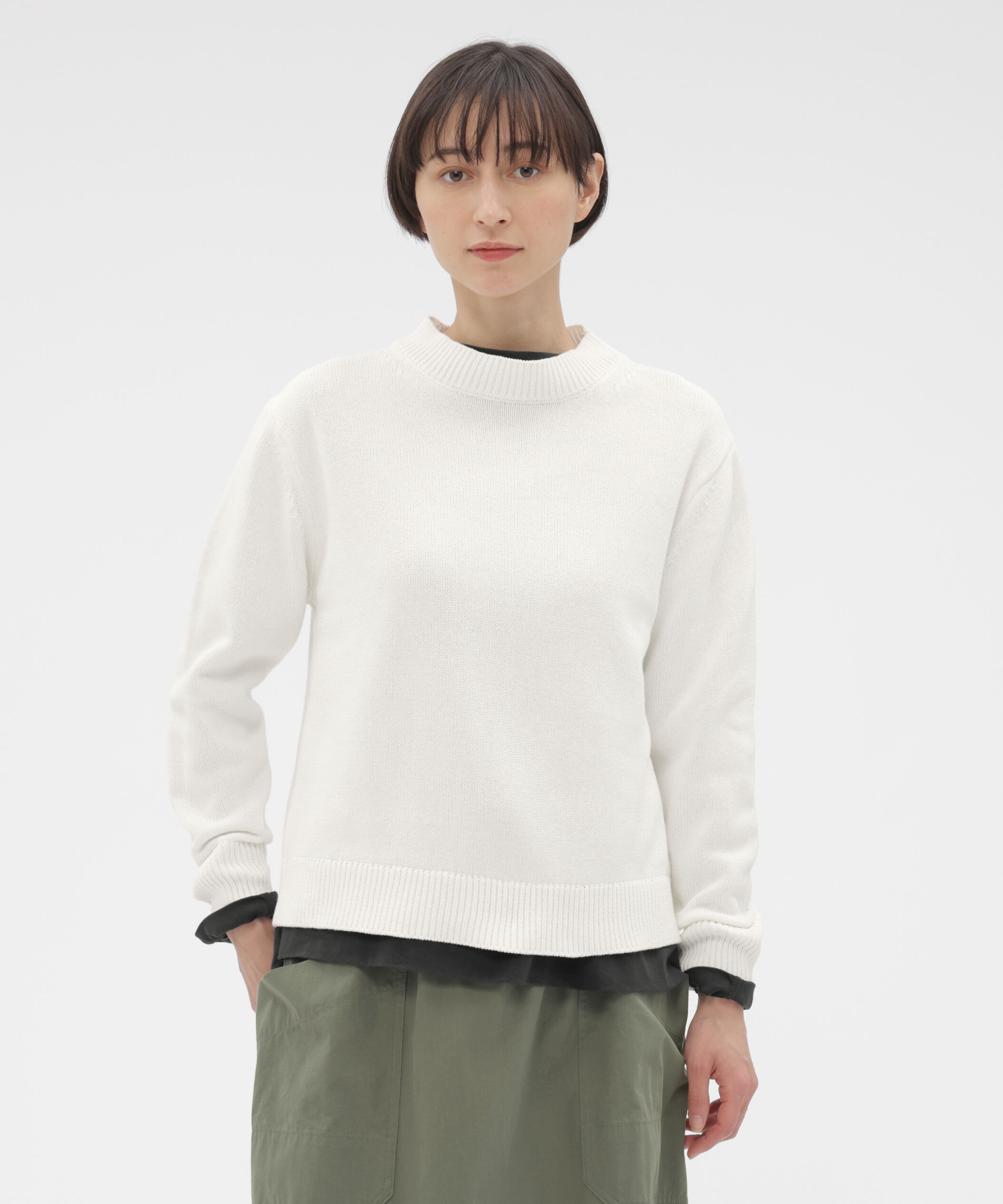 MHL.「SPORTS COTTON KNITWEAR」|ニット・セーター|WHITE