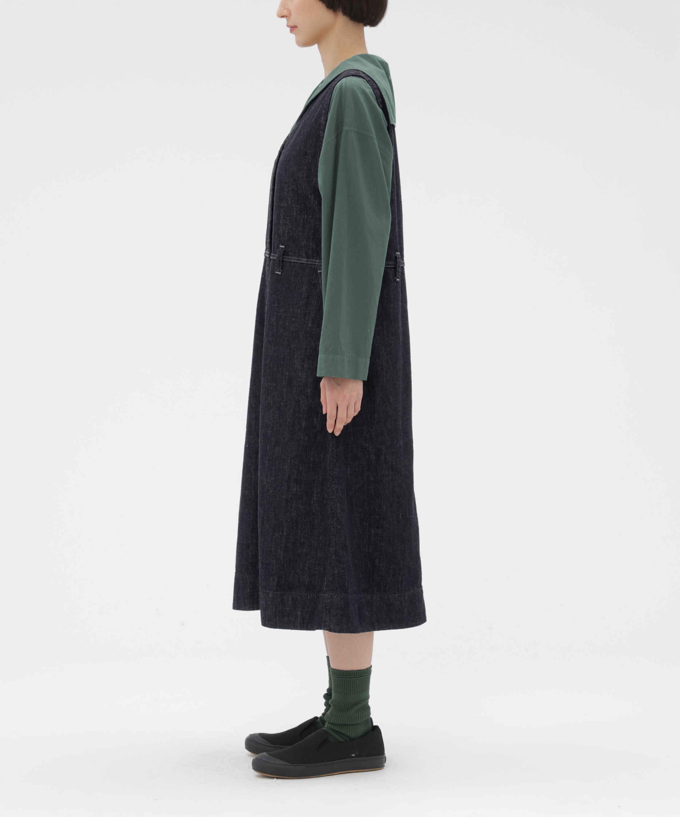 MHL.「CANTON BLACK LIGHT DENIM DRESS」|ワンピース|