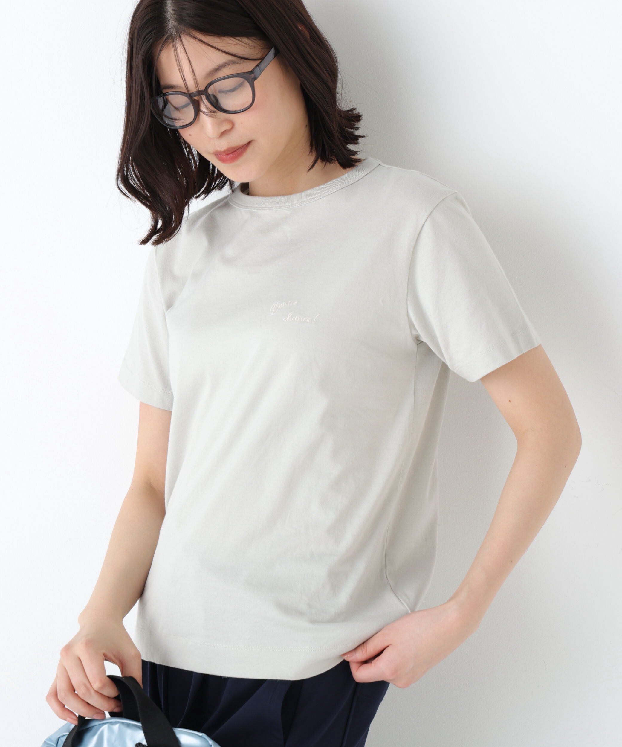  「◆Ｂｏｎｎｅ　ｃｈａｎｃｅ　刺繍ロゴＴシャツ」|Tシャツ・カットソー|グレー