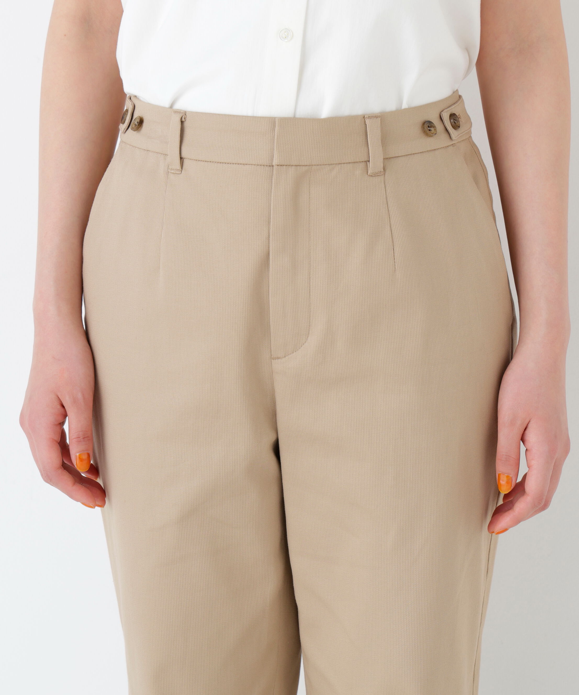  「《名品 / ストレッチ素材》ピケストレッチ細身ストレートパンツ」|その他|