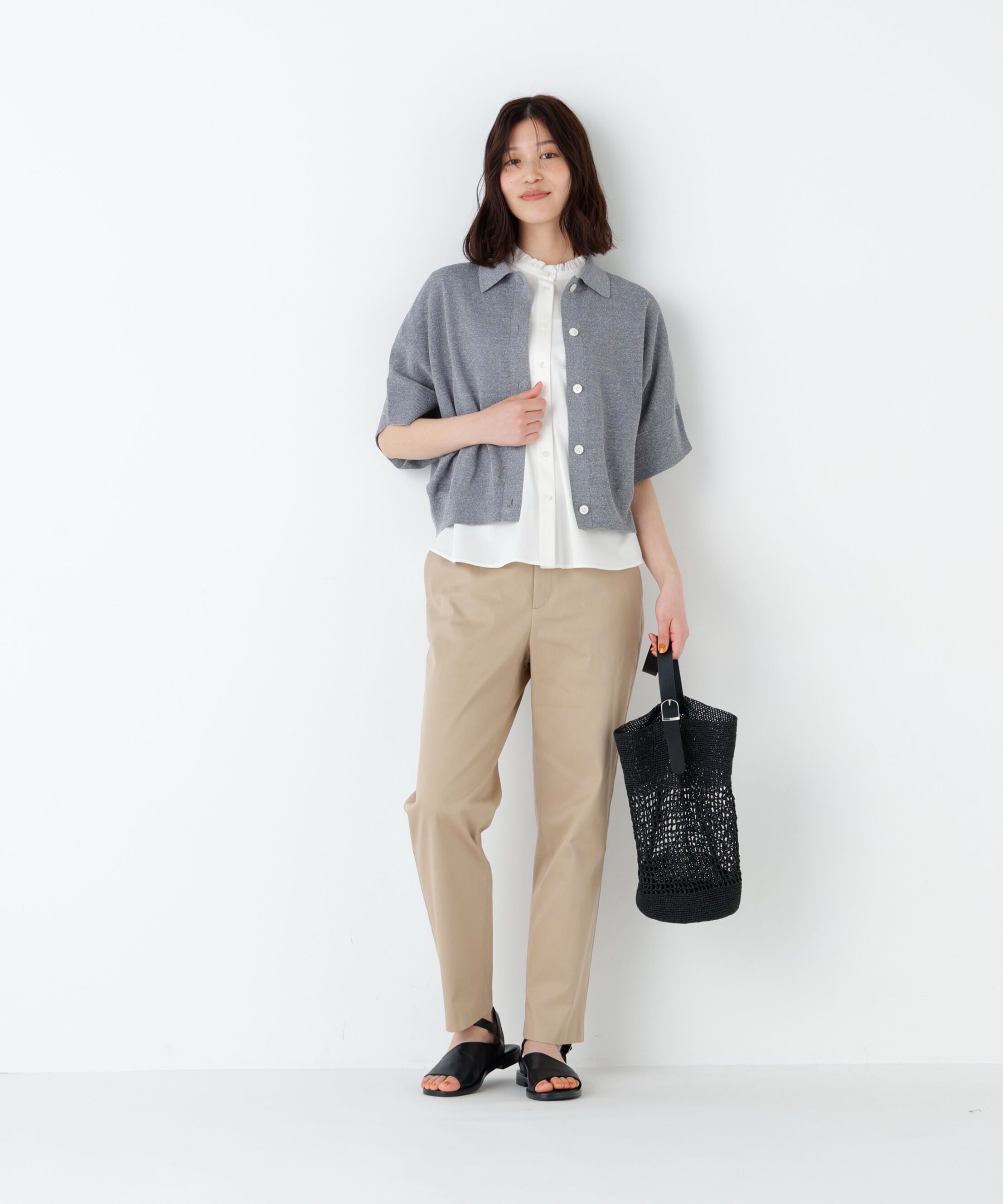  「《名品 / ストレッチ素材》ピケストレッチ細身ストレートパンツ」|その他|