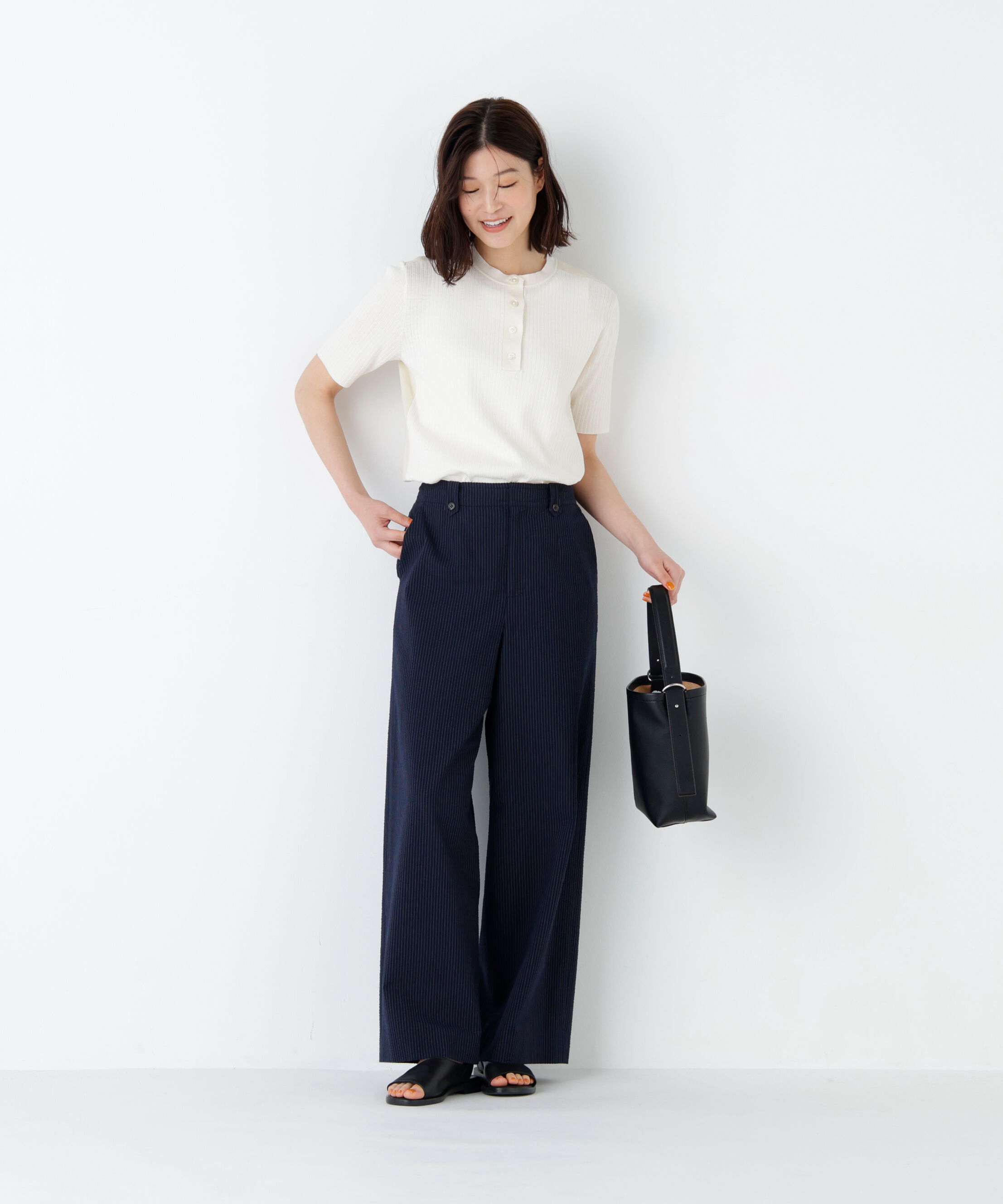  「《名品 / マルチサイズ》サッカーファインストライプセミワイドパンツ」|その他|