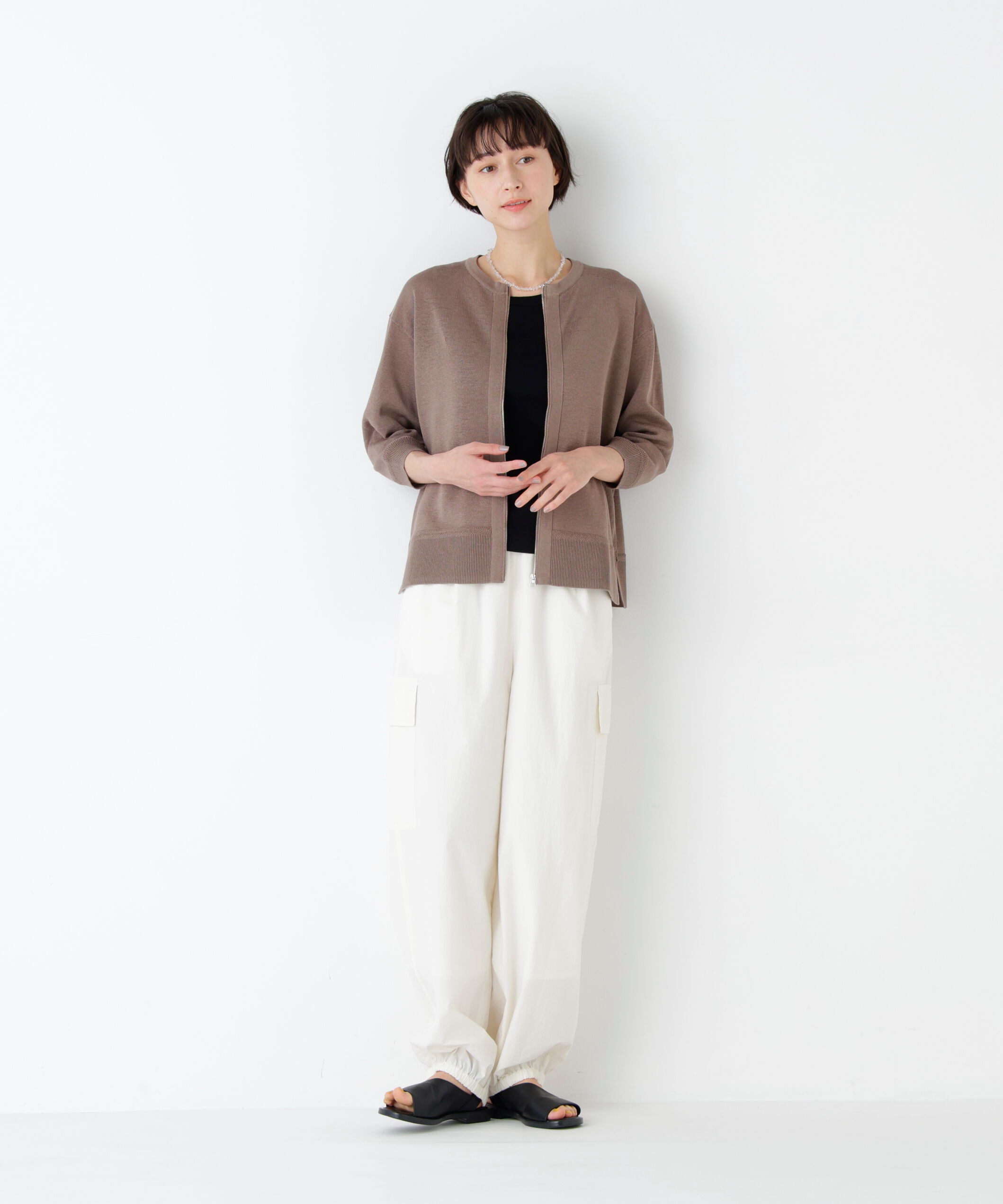  「《名品 / 洗える / 4ｶﾗｰ展開》ﾊｲｹﾞｰｼﾞｷﾞﾏ ｼﾞｯﾌﾟｱｯﾌ  」|ニット・セーター|