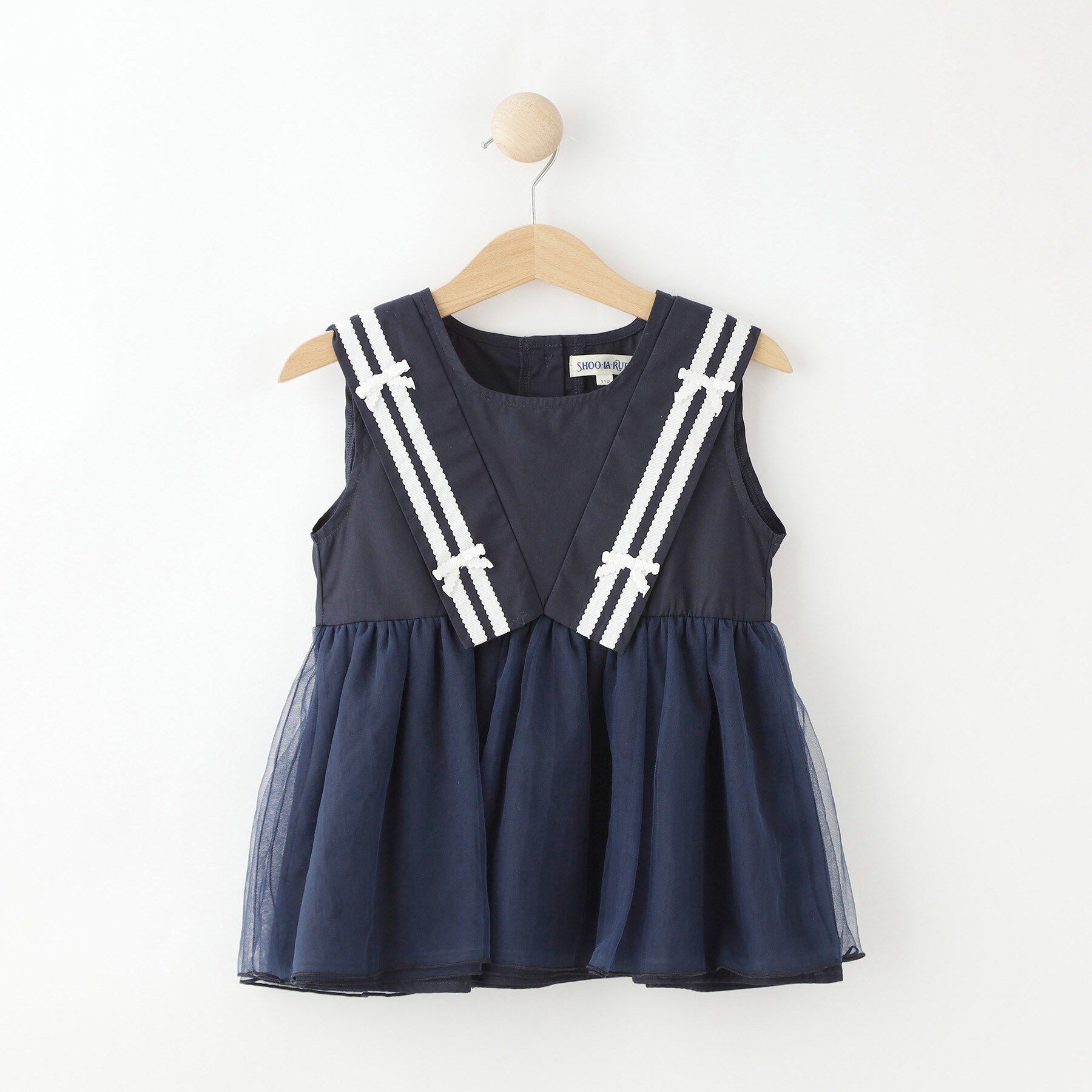 SHOO･LA･RUE「【100-130cm】チュール付きセーラーブラウス」|シャツ・ブラウス|