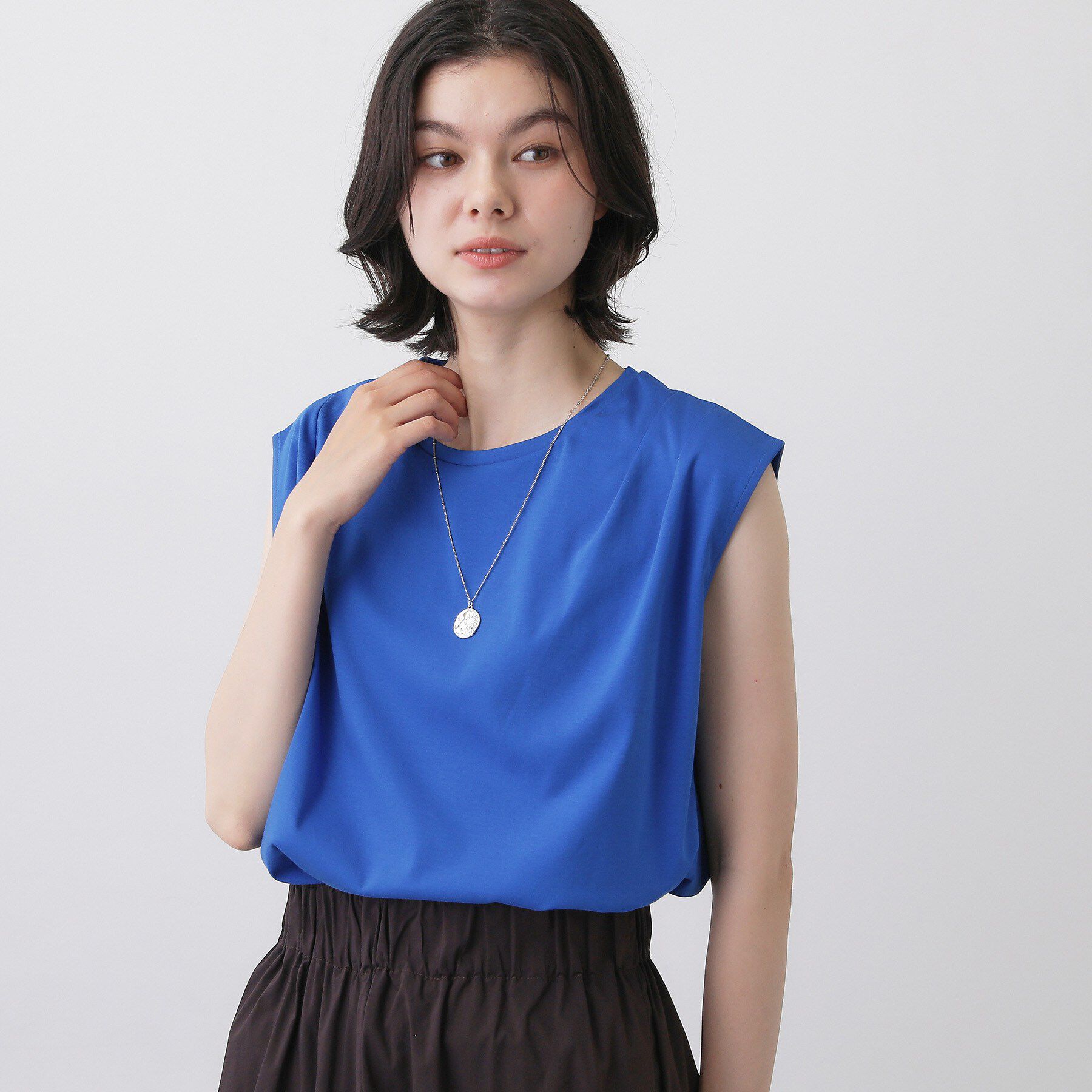 Dessin「【接触冷感/UVカット】美光沢ノースリーブカットソー」|Tシャツ・カットソー|