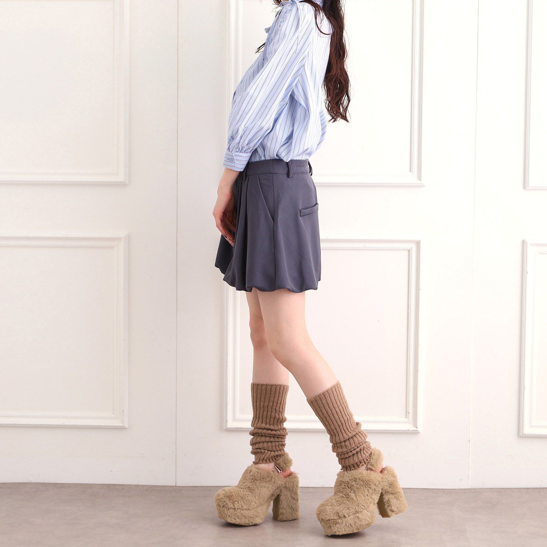 ESPERANZA「【ラク盛り／約12cm】フェイクファーサボ」|パンプス|