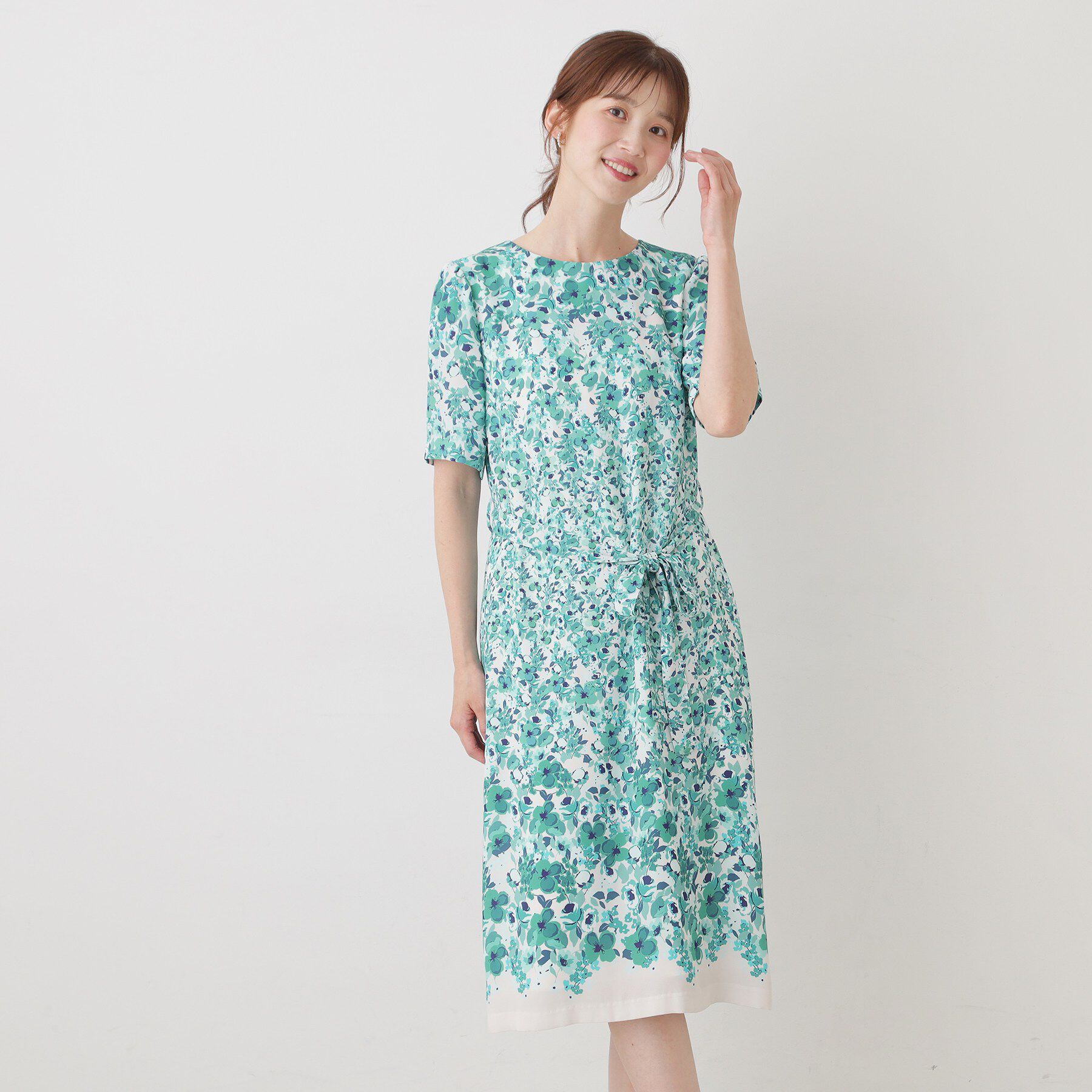 SunaUna「小花柄ワンピース」|ワンピース|グリーン(122)